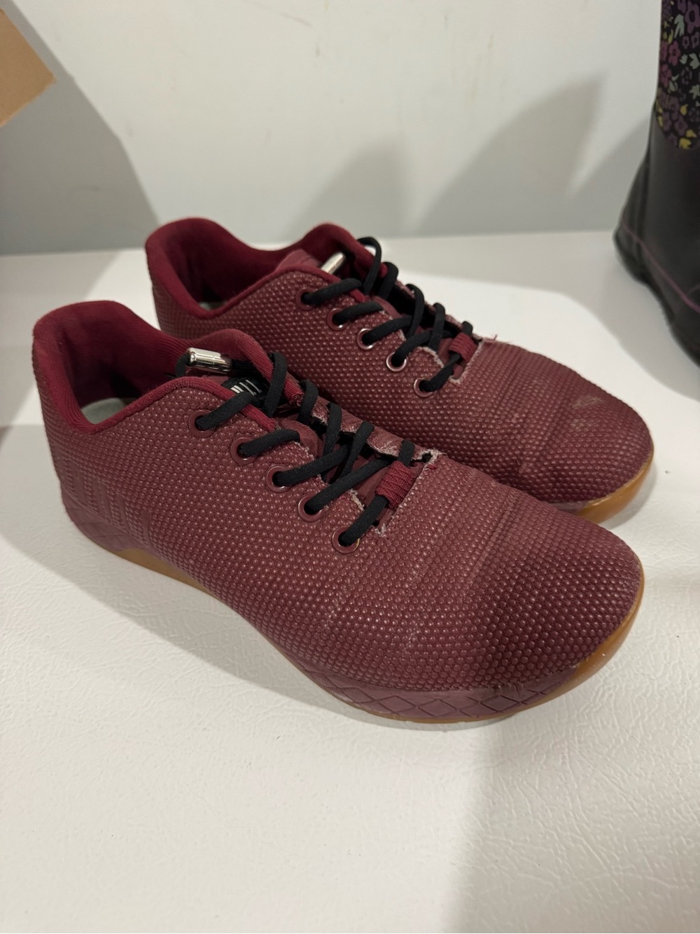 NOBULL Burgundy Athletic Knit Sneakers